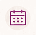 Purple calendar icon with stars