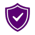 Purple shield with checkmark