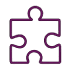 Purple puzzle piece icon on green background