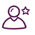 User silhouette with star