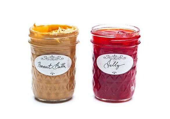 Peanut butter and jelly jars